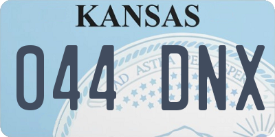 KS license plate 044DNX