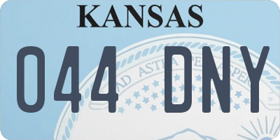 KS license plate 044DNY