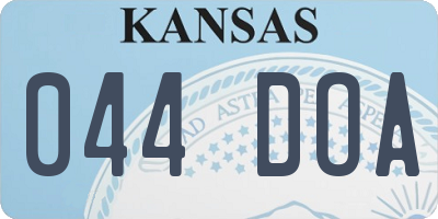 KS license plate 044DOA