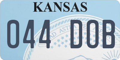 KS license plate 044DOB