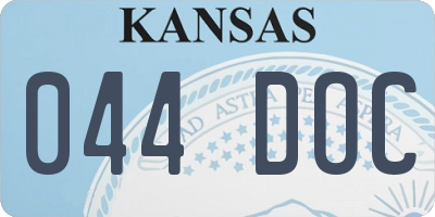KS license plate 044DOC