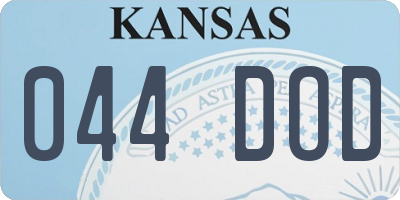 KS license plate 044DOD