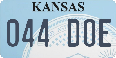 KS license plate 044DOE