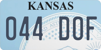 KS license plate 044DOF