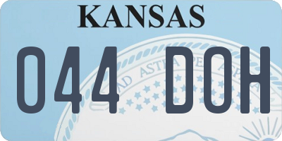 KS license plate 044DOH