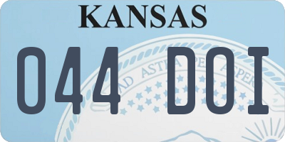 KS license plate 044DOI