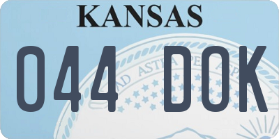 KS license plate 044DOK