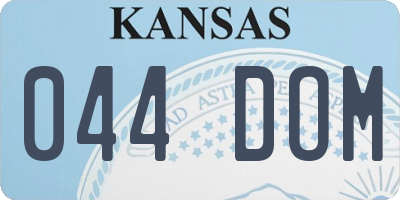 KS license plate 044DOM
