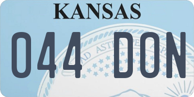 KS license plate 044DON