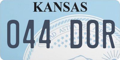 KS license plate 044DOR