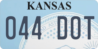KS license plate 044DOT