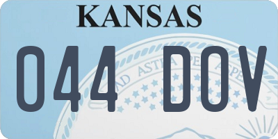KS license plate 044DOV