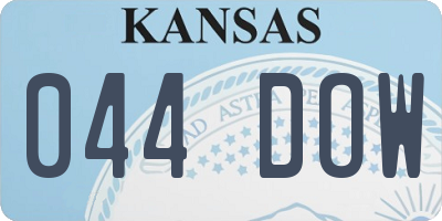 KS license plate 044DOW