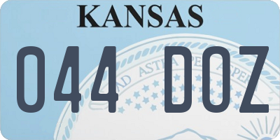 KS license plate 044DOZ