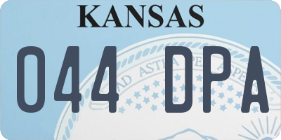 KS license plate 044DPA