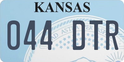 KS license plate 044DTR