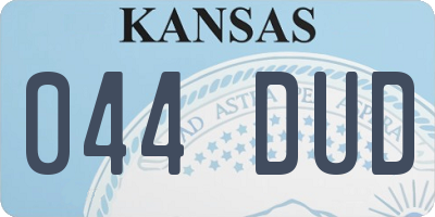 KS license plate 044DUD