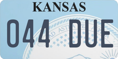 KS license plate 044DUE