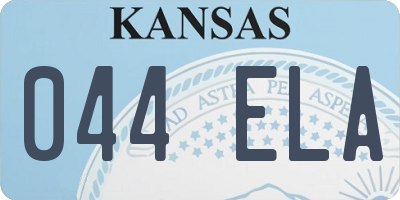 KS license plate 044ELA