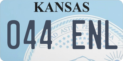 KS license plate 044ENL