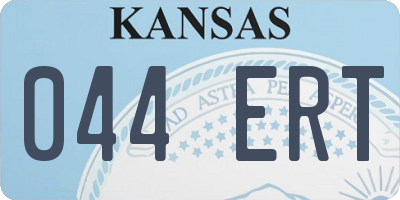 KS license plate 044ERT