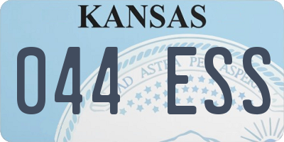 KS license plate 044ESS