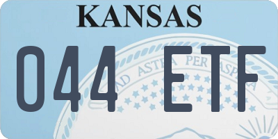KS license plate 044ETF
