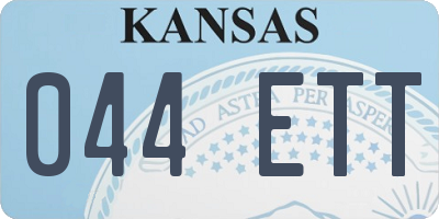 KS license plate 044ETT