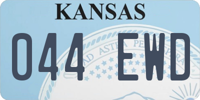 KS license plate 044EWD