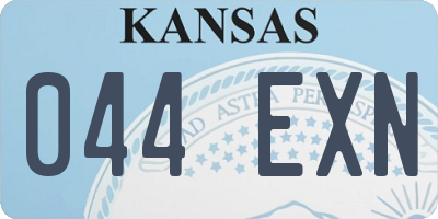 KS license plate 044EXN