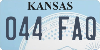 KS license plate 044FAQ