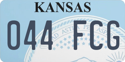 KS license plate 044FCG