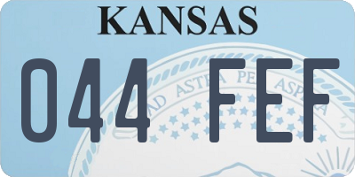 KS license plate 044FEF