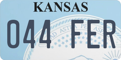 KS license plate 044FER