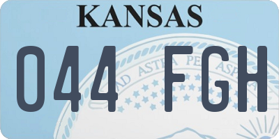 KS license plate 044FGH
