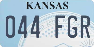 KS license plate 044FGR