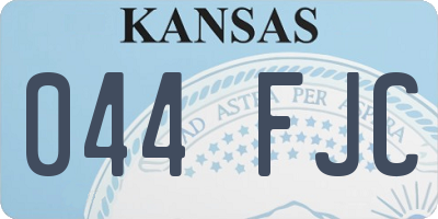 KS license plate 044FJC
