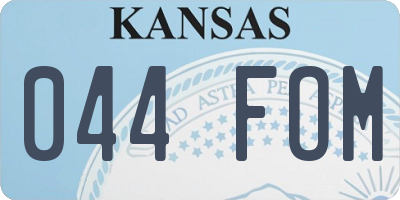 KS license plate 044FOM