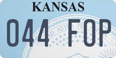KS license plate 044FOP