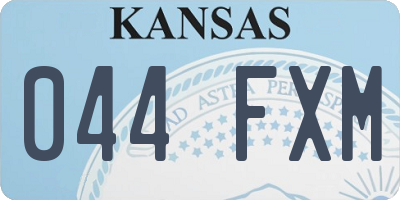 KS license plate 044FXM