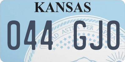KS license plate 044GJO