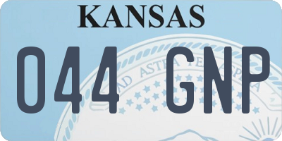 KS license plate 044GNP
