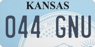 KS license plate 044GNU