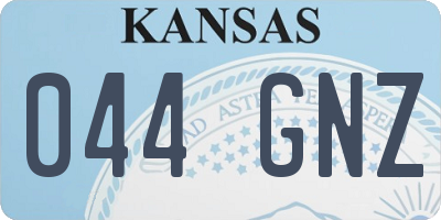 KS license plate 044GNZ