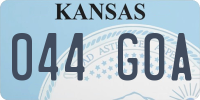KS license plate 044GOA