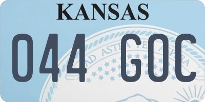 KS license plate 044GOC