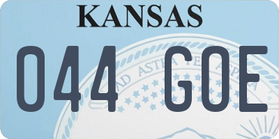 KS license plate 044GOE
