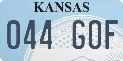 KS license plate 044GOF
