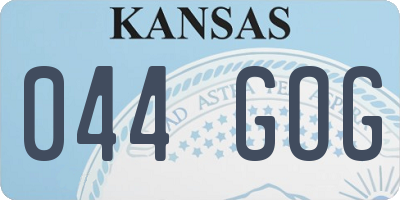 KS license plate 044GOG