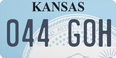 KS license plate 044GOH